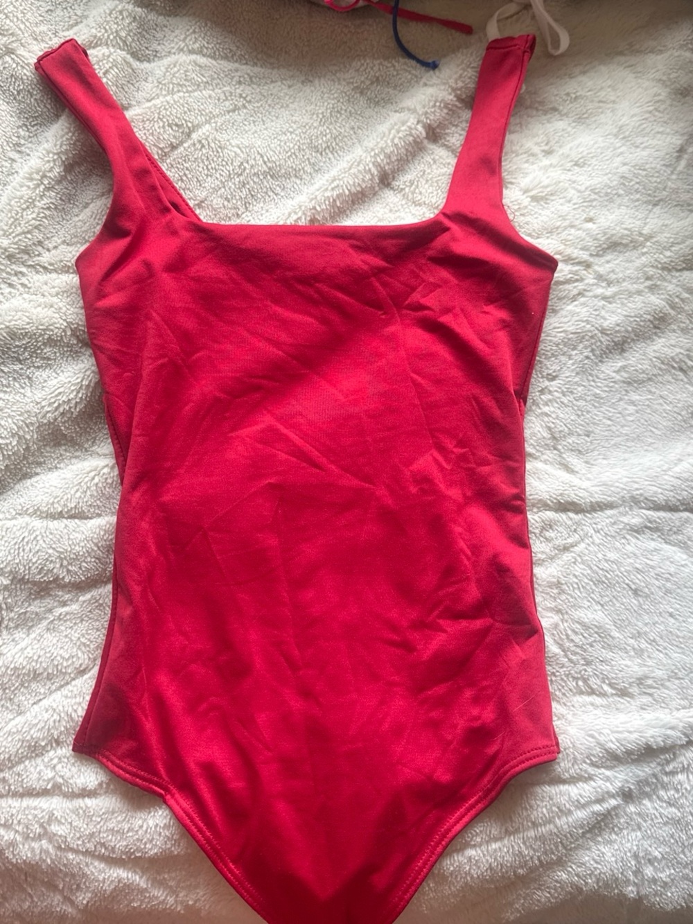 Solid Red Scoop Neck bodysuit
